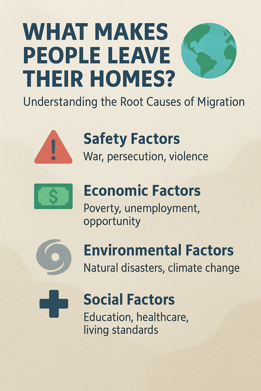 What Makes People Leave Their Homes? Understanding the Root Causes of Migration